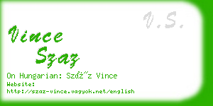 vince szaz business card